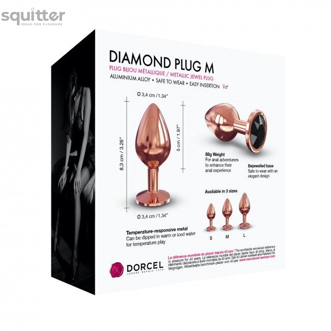 Металева анальна пробка із прикрасою у вигляді кристалу Dorcel - Diamond Plug M SO5531 фото