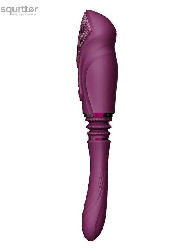Компактна смарт секс-машина Zalo &ndash; Sesh Velvet Purple, 2 насадки, пульт ДК, кристал Swarovski SO9555 - онлайн-сексшоп Сквітер