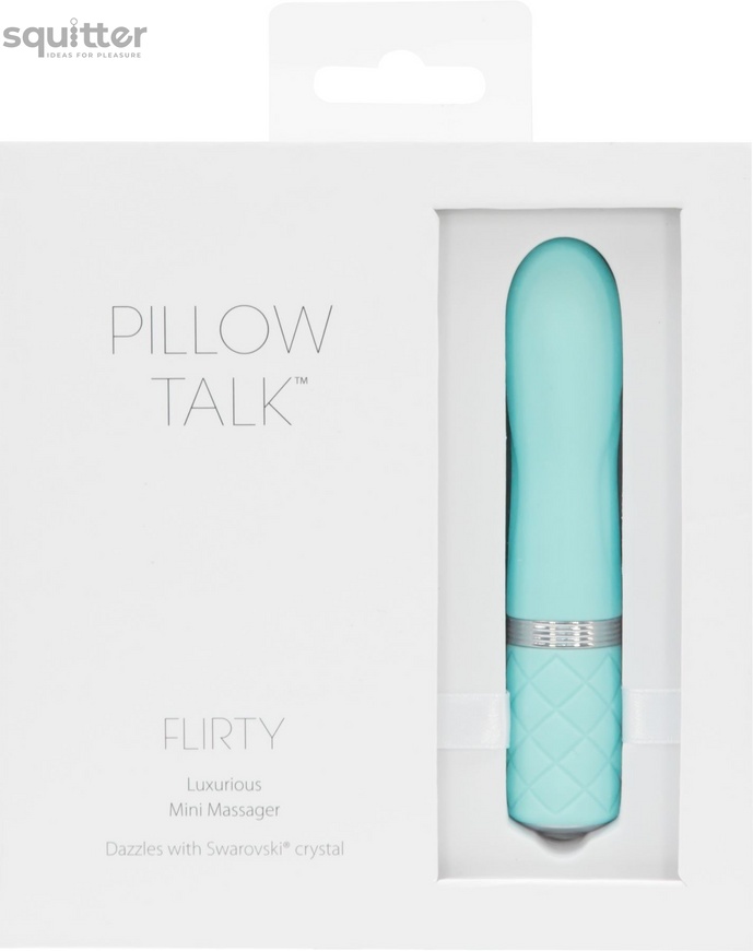 Роскошный вибратор PILLOW TALK - Flirty Teal с кристаллом Сваровски, гибкая головка SO2726 фото