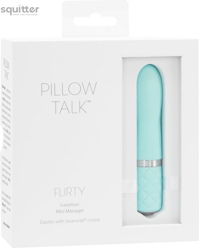 Роскошный вибратор PILLOW TALK - Flirty Teal с кристаллом Сваровски, гибкая головка SO2726 фото