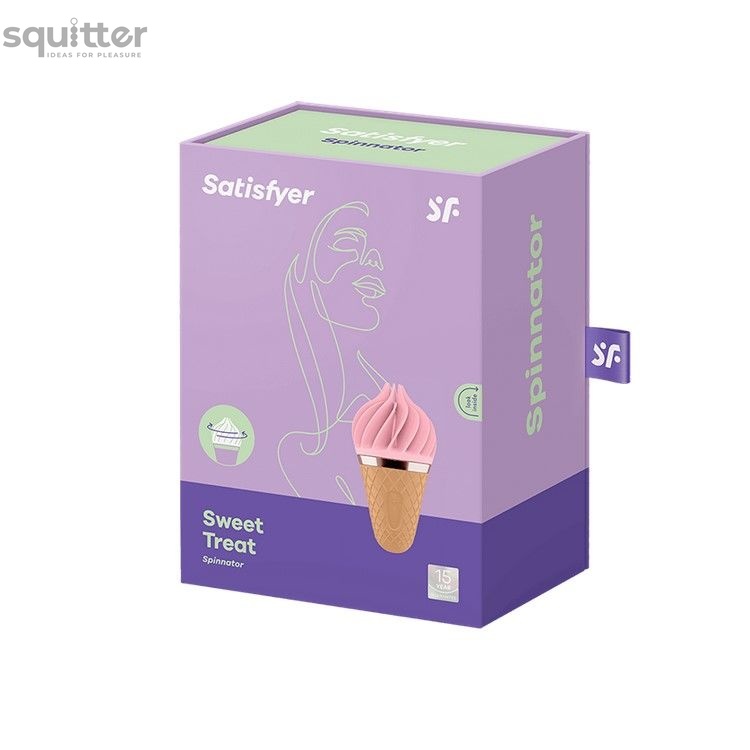 Мороженка спиннатор Satisfyer Lay-On - Sweet Treat Pink/Brown, 10 режимов работы, водонепроницаемая SO3552 фото