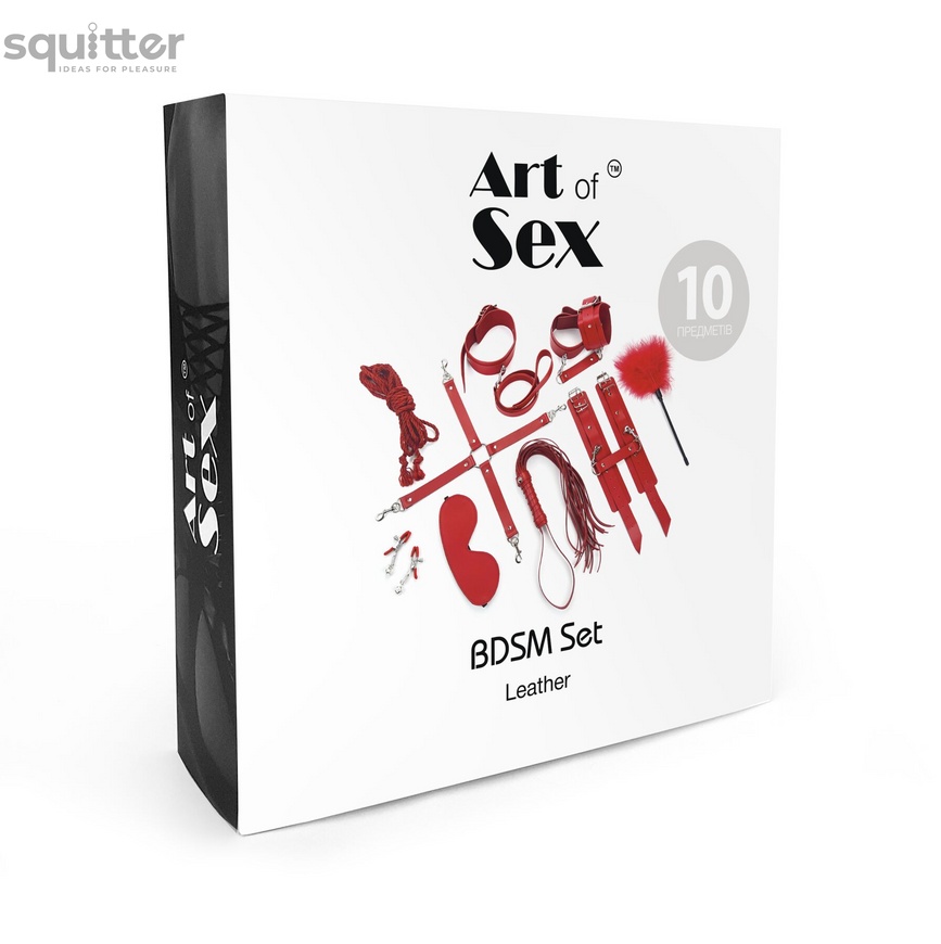 Набор Art of Sex - BDSM Set Leather, 10 предметов, натуральная кожа, Черный SO7138 фото