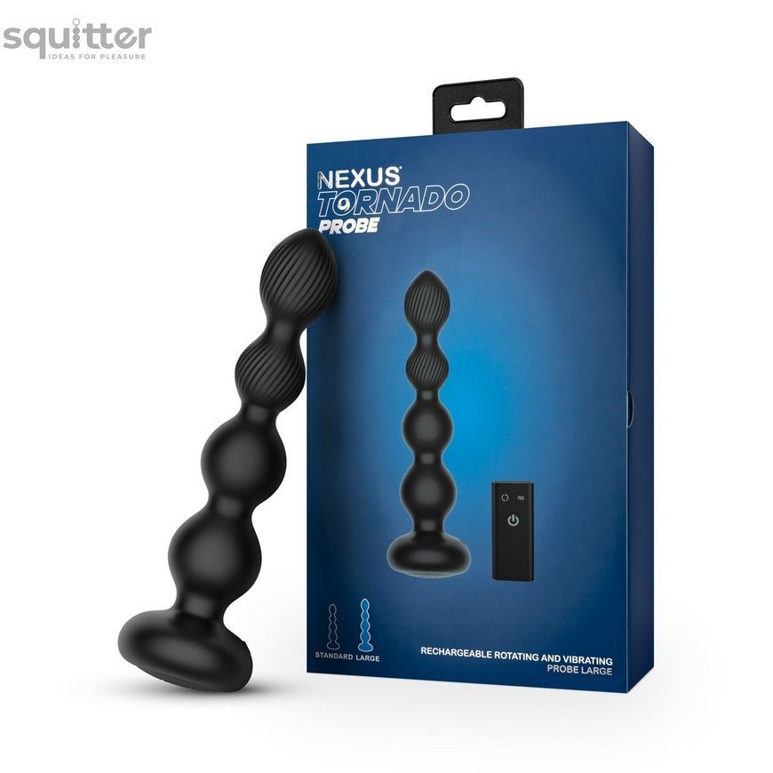 Анальний віброротатор Nexus Tornado Probe Edition Large, діаметр 4,5 см, вібрація + ротація, пульт ДУ SX2415 - онлайн-сексшоп Сквітер