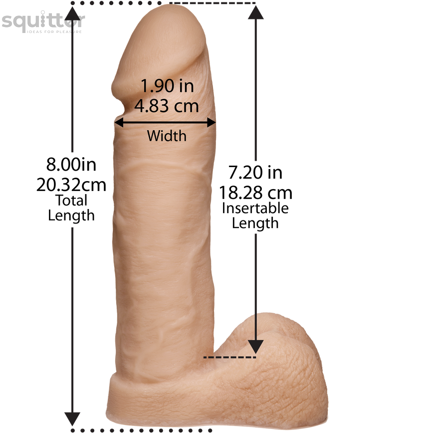 Фаллоимитатор Doc Johnson Platinum TRUSKYN - The Tru Ride 8 Inch, диаметр 4,8см, двухслойный силикон SO1970 - онлайн-сексшоп Сквитер