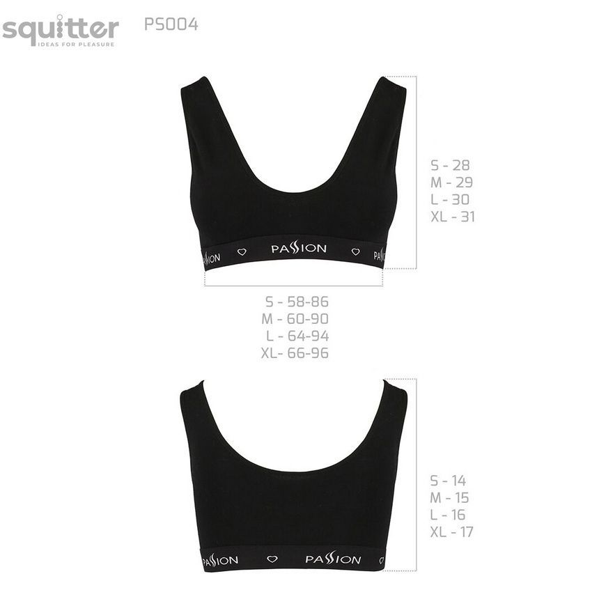 Спортивний топ з широкою гумкою Passion PS004 TOP XL, black SO4222 - онлайн-сексшоп Сквітер