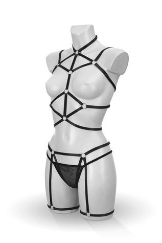 Комплект Bijoux Pour Toi - Sidonie, портупея, гартери та трусики SX3853 - онлайн-сексшоп Сквітер