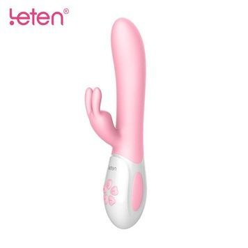 Вібратор-кролик з масажними стволом і підігрівом Leten Abby Pink, два мотори SO3600 - онлайн-сексшоп Сквітер