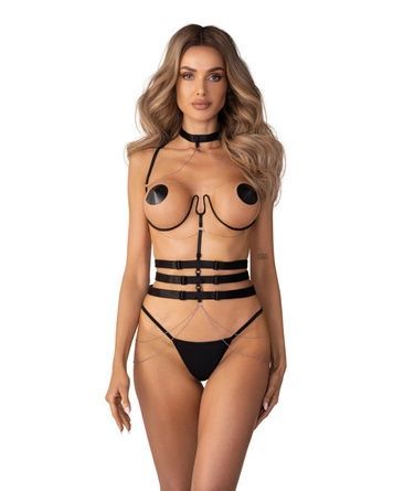 Портупея Obsessive Premisis Black harness S/M/L SX3117 - онлайн-сексшоп Сквітер
