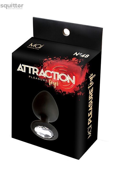 Анальная пробка с кристаллом MAI Attraction Toys №48 Black, длина 8,2см, диаметр 3,5см SO4631 - онлайн-сексшоп Сквитер