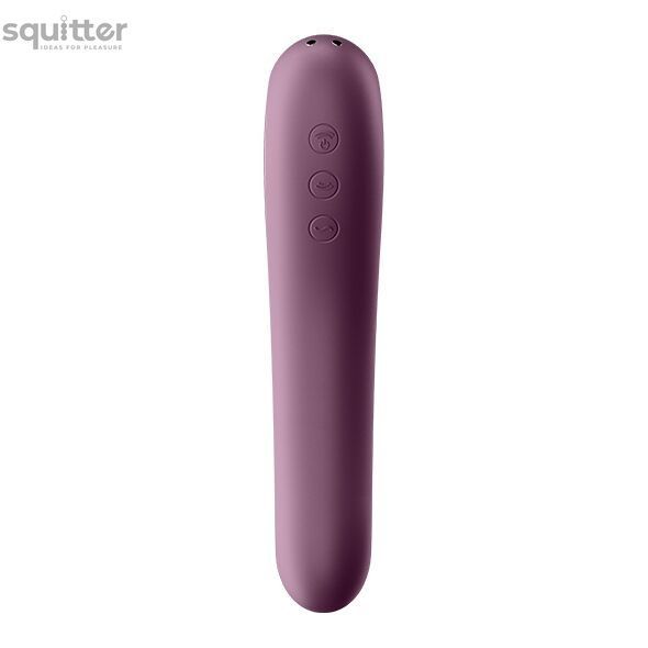 Вакуумний стимулятор з вібрацією Satisfyer Dual Kiss Wine Red SO6115 - онлайн-сексшоп Сквітер