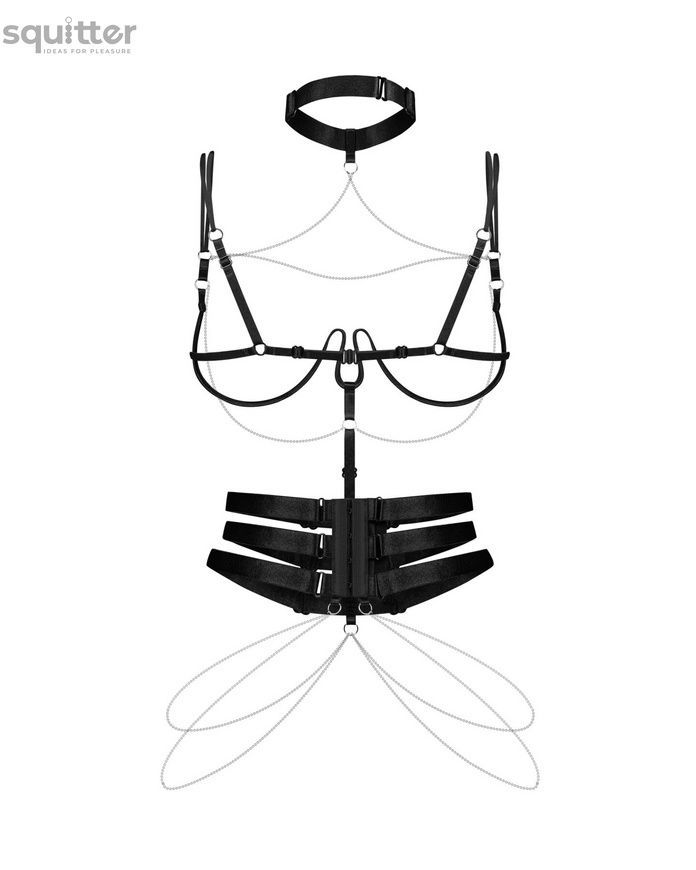 Портупея Obsessive Premisis Black harness S/M/L SX3117 - онлайн-сексшоп Сквітер