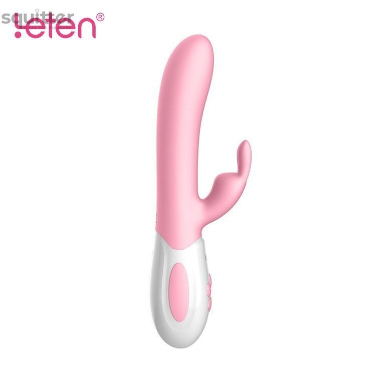 Вибратор-кролик с массирующим стволом и подогревом Leten Abby Pink, два мотора SO3600 - онлайн-сексшоп Сквитер