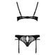 Комплект белья PAULINE SET black L/XL Passion: стрэпы: лиф, стринги и пояс для чулокEL15804,6 - интернет-магазин интимных товаров Squitter