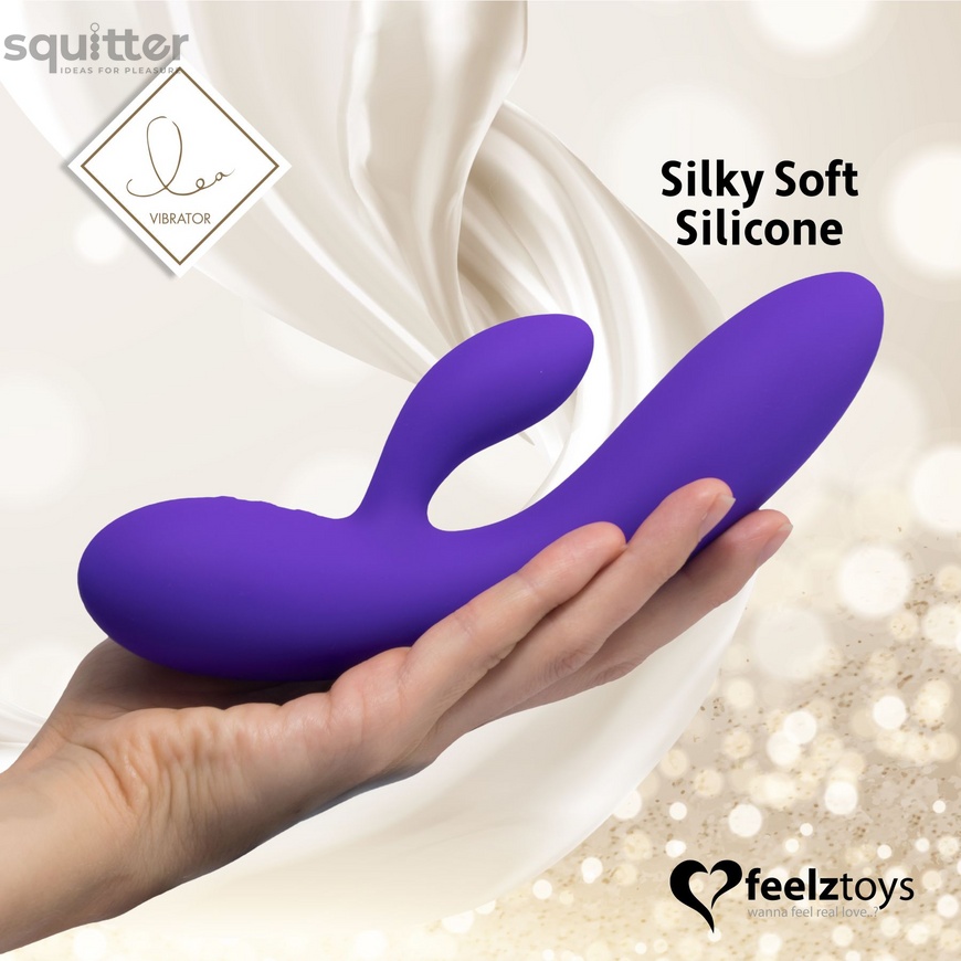 Гнучкий вібратор кролик з двома моторами FeelzToys Lea Rabbit Vibrator Medium Purple SO4431 фото