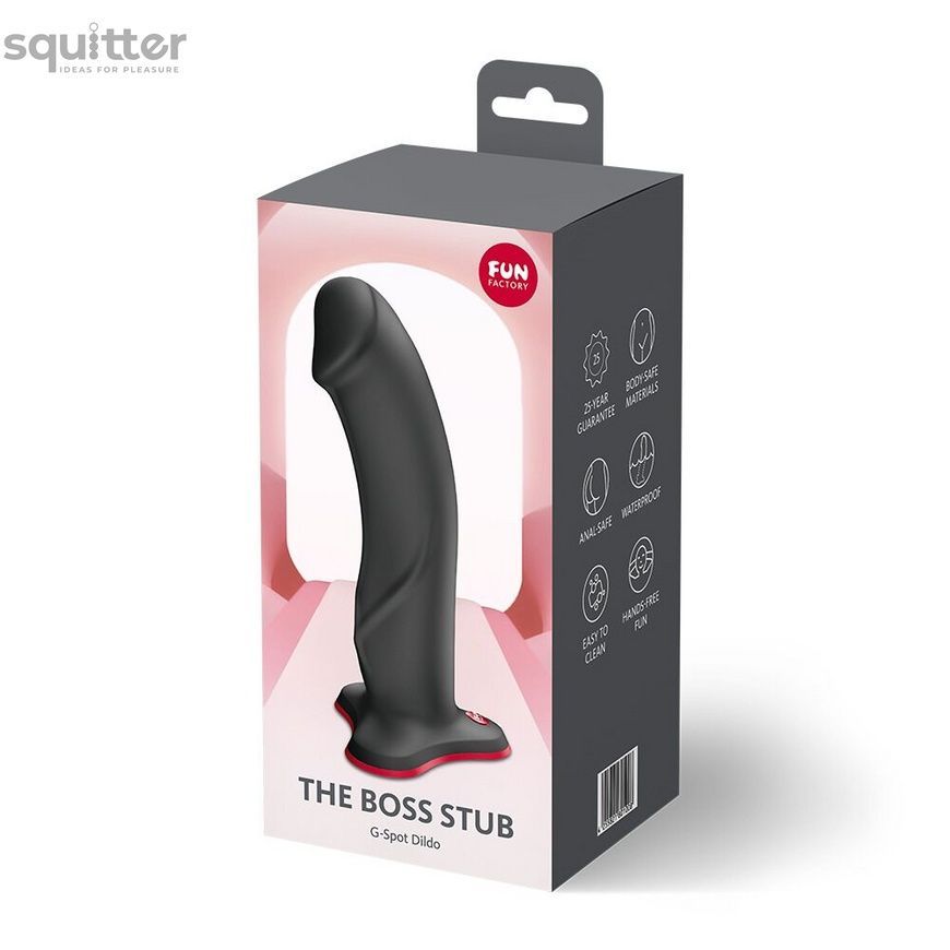 Фалоімітатор Fun Factory THE BOSS STUB Black, реалістична текстура, довжина 17,9 см, діаметр 4,1см SX3670 - онлайн-сексшоп Сквітер