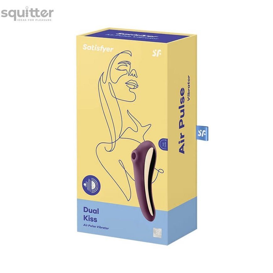 Вакуумний стимулятор з вібрацією Satisfyer Dual Kiss Wine Red SO6115 - онлайн-сексшоп Сквітер
