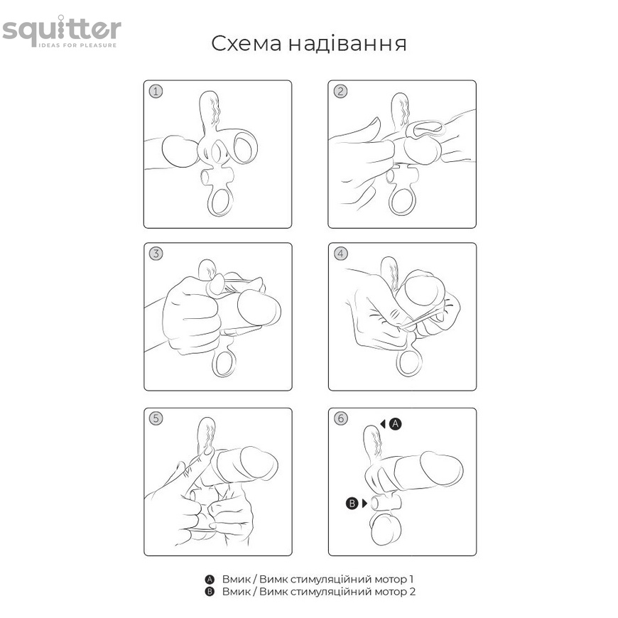 Вибронасадка на член Adrien Lastic Spartacus R с кольцом для мошонки, 2 вибромотора AD30639 фото