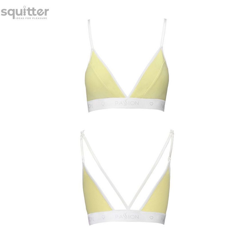 Спортивный топ с двойными бретелями Passion PS007 TOP yellow, size XL SO4278 - онлайн-сексшоп Сквитер