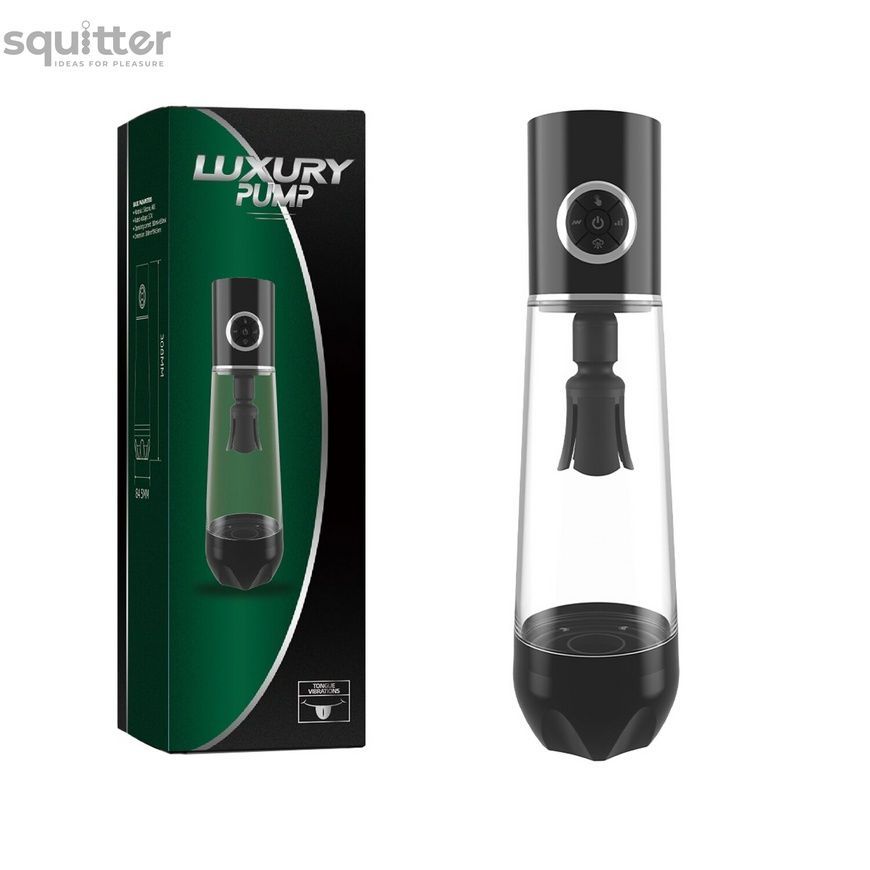 Автоматична вакуумна помпа Men Powerup Luxury Pump з вібромасажем SX4045 - онлайн-сексшоп Сквітер