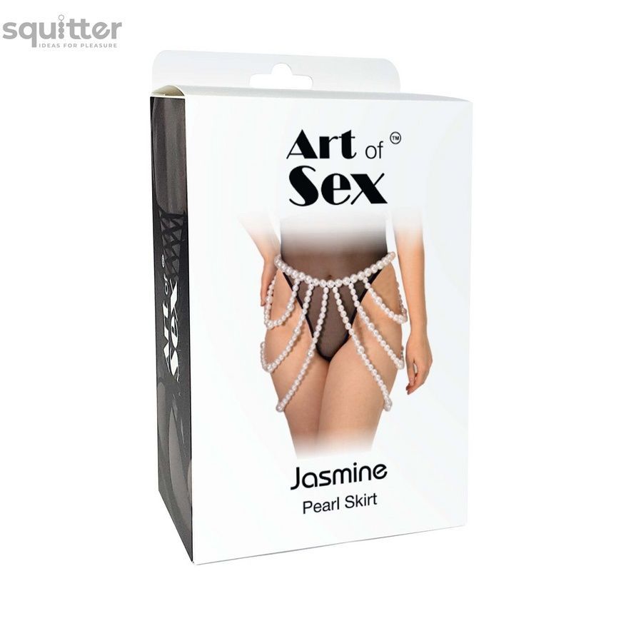 Спідниця з перлин Art of Sex - Jasmine, колір білий, розмір XS-2XL SX3882 - онлайн-сексшоп Сквітер