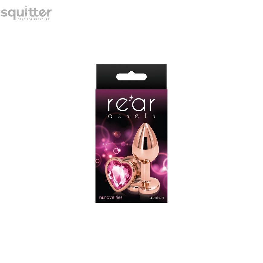 Анальна пробка NS Novelties Rear Assets - Rose Gold Heart - Small - Pink SX4368 - онлайн-сексшоп Сквітер