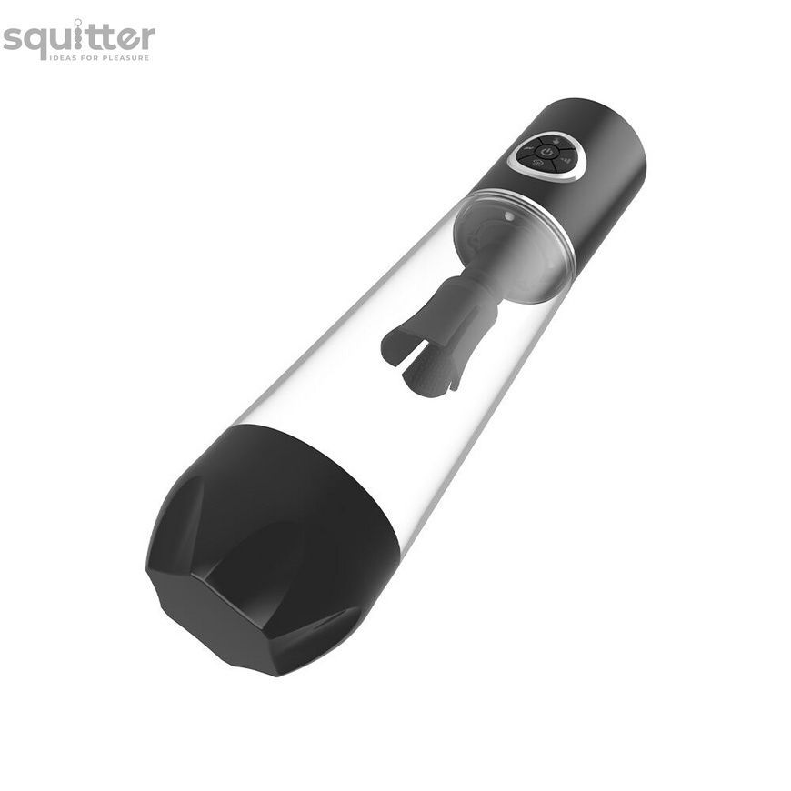 Автоматична вакуумна помпа Men Powerup Luxury Pump з вібромасажем SX4045 - онлайн-сексшоп Сквітер