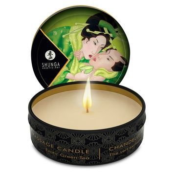Массажная свеча Shunga Mini Massage Candle - Exotic Green Tea (30 мл) с афродизиаками SO2521 - онлайн-сексшоп Сквитер