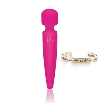 Вібромасажер Rianne S: Bella Mini Wand Rose, 10 режимів, медичний силікон, подарункове паковання SO3868 - онлайн-сексшоп Сквітер