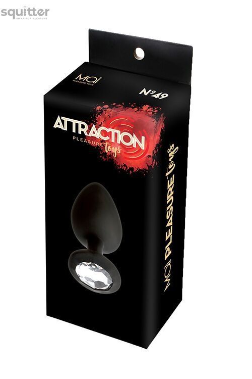 Анальная пробка с кристаллом MAI Attraction Toys №49 Black, длина 9,5см, диаметр 4см SO4632 - онлайн-сексшоп Сквитер
