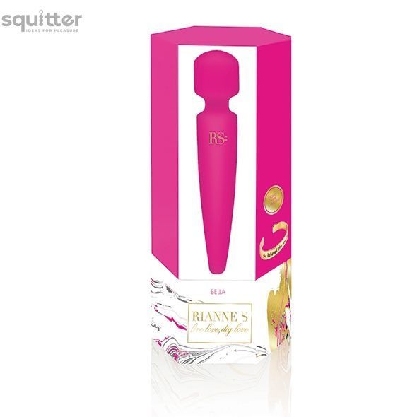 Вібромасажер Rianne S: Bella Mini Wand Rose, 10 режимів, медичний силікон, подарункове паковання SO3868 - онлайн-сексшоп Сквітер