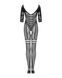 Сетчатый бодистокинг с имитацией подвязок Obsessive Bodystocking G329 S/M/L, black, с доступомSO7693,4 - интернет-магазин интимных товаров Squitter