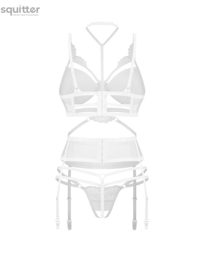 Комплект Obsessive Premisis White 3-pcs crotchless set S/M SX3118 - онлайн-сексшоп Сквітер
