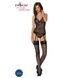 Корсет с пажами, трусики с ажурным декором и открытым шагом Ursula Corset black S/M &mdash; PassionSO5836,3 - интернет-магазин интимных товаров Squitter
