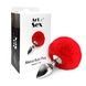 Металева анальна пробка М Art of Sex - Metal Butt plug Rabbit Tail Red, діаметр 3,4 см SO6963,3 - інтернет-магазин інтимних товарів Squitter