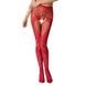 Эротические колготки-бодистокинг Passion S007 red, красивые ажурные колготки с вырезомPSS007R,1 - интернет-магазин интимных товаров Squitter