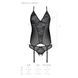 Корсет с пажами, трусики с ажурным декором и открытым шагом Ursula Corset black S/M &mdash; PassionSO5836,6 - интернет-магазин интимных товаров Squitter