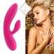 Гнучкий вібратор кролик з двома моторами FeelzToys Lea Rabbit Vibrator Rubine Red SO4432 фото 2