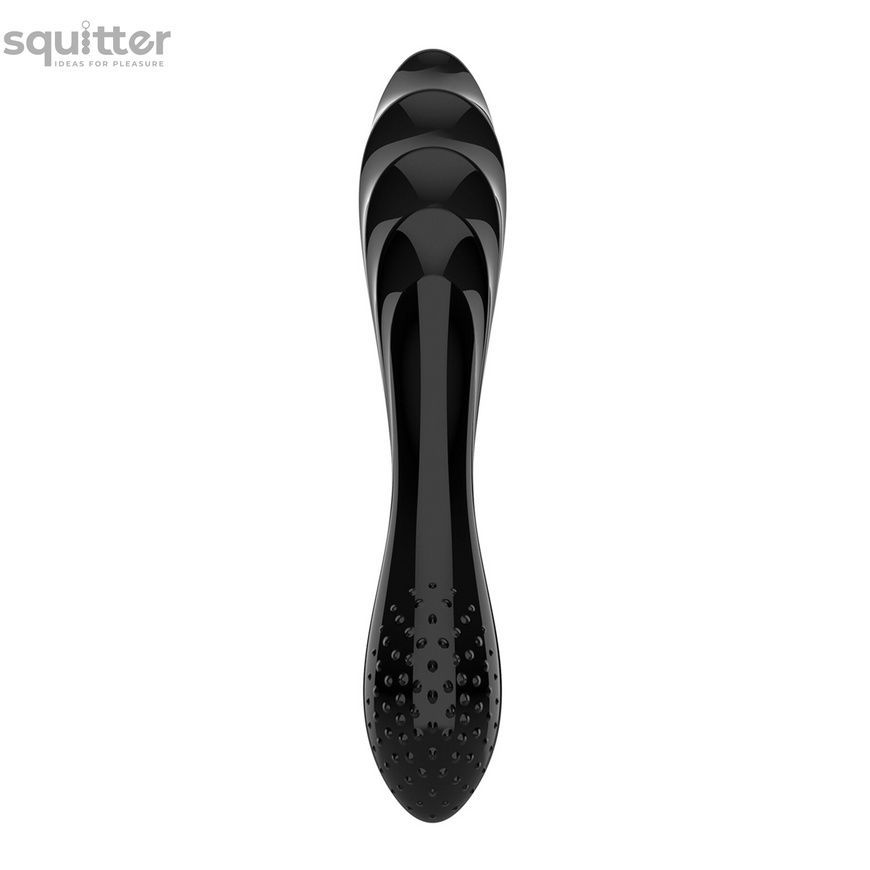 Двосторонній скляний дилдо Satisfyer Dazzling Crystal 1 Black, дуже міцний, без стопера SO8786 - онлайн-сексшоп Сквітер