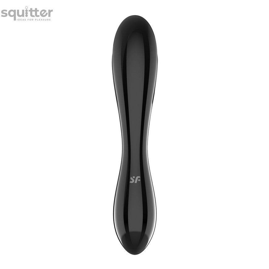 Двосторонній скляний дилдо Satisfyer Dazzling Crystal 1 Black, дуже міцний, без стопера SO8786 - онлайн-сексшоп Сквітер