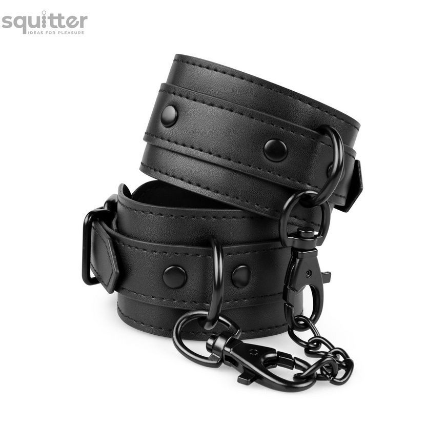 Наручники Bedroom Fantasies: Faux Leather Handcuffs One Size, чорні SO8803 - онлайн-сексшоп Сквітер
