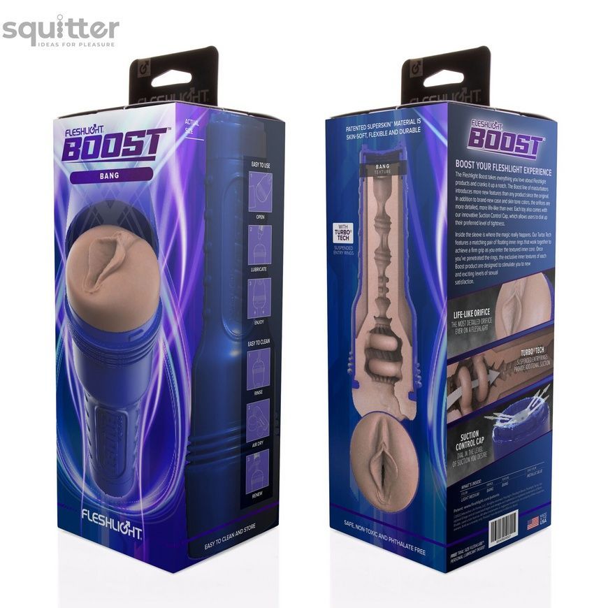 Мастурбатор-вагина Fleshlight Boost Bang, плавающие кольца Turbo Tech SO8155 - онлайн-сексшоп Сквитер