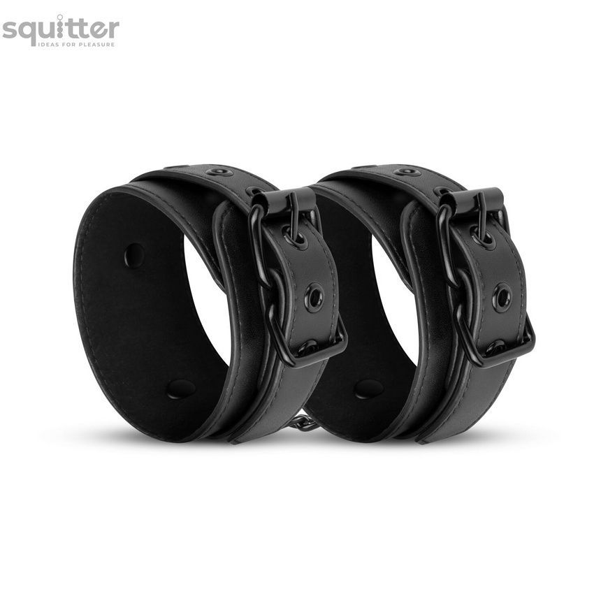 Наручники Bedroom Fantasies: Faux Leather Handcuffs One Size, чорні SO8803 - онлайн-сексшоп Сквітер