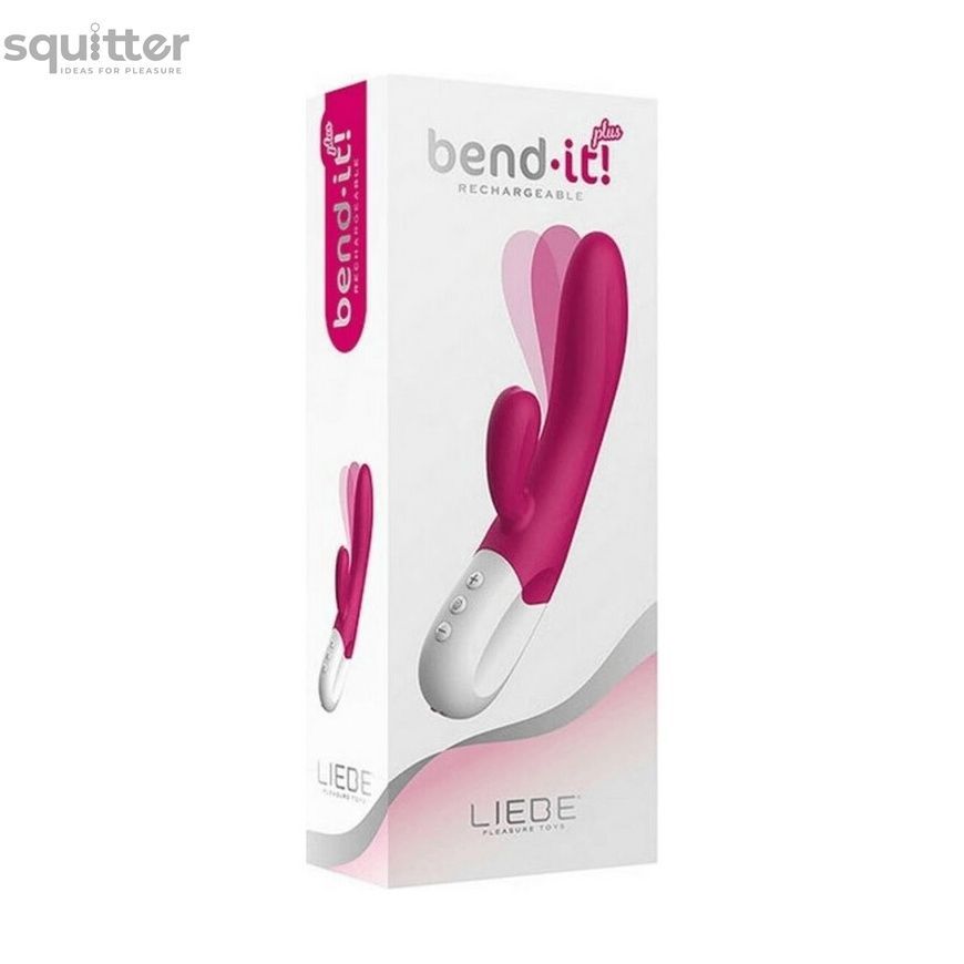 Вібратор-кролик Liebe Bend It Plus Rechargeable Cerise, гнучкий, 2 мотори, 10 режимів SX4646 - онлайн-сексшоп Сквітер