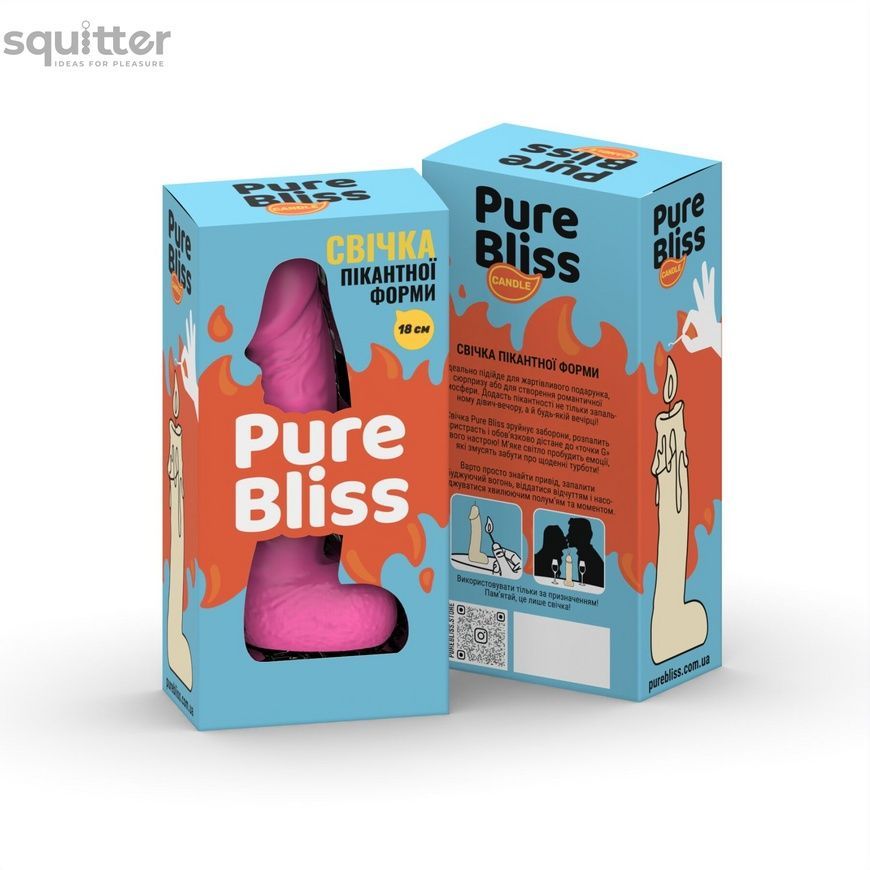 Свічка у вигляді члена Pure Bliss BIG Pink 18 см SX2295 - онлайн-сексшоп Сквітер