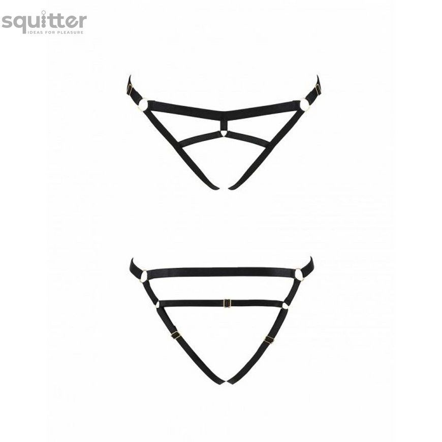 Трусики-стрінги зі стреп Passion Exclusive KELIS THONG XXL/XXXL, black SO6415 - онлайн-сексшоп Сквітер