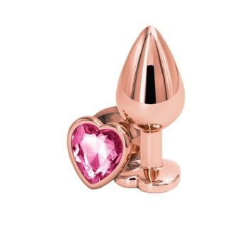 Анальна пробка NS Novelties Rear Assets - Rose Gold Heart - Medium - Pink SX4370 - онлайн-сексшоп Сквітер