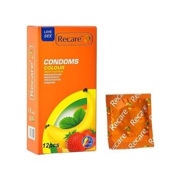 Презервативи Recare Color Fruit Flavour Condoms 12 шт, аромати: м'ята, банан, полуниця SX3323 - онлайн-сексшоп Сквітер