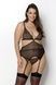 Корсет із пажами Passion AMBERLY CORSET 4XL/5XL, black, асиметричний крій, мережива, стрінги SO7051,1 - інтернет-магазин інтимних товарів Squitter
