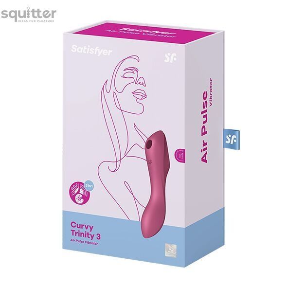 Вакуумный стимулятор с вибрацией Satisfyer Curvy Trinity 3 Red SO6117 - онлайн-сексшоп Сквитер