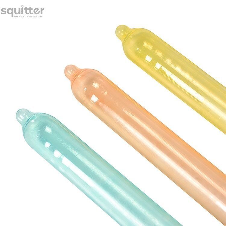 Презервативи Recare Color Fruit Flavour Condoms 12 шт, аромати: м'ята, банан, полуниця SX3323 - онлайн-сексшоп Сквітер